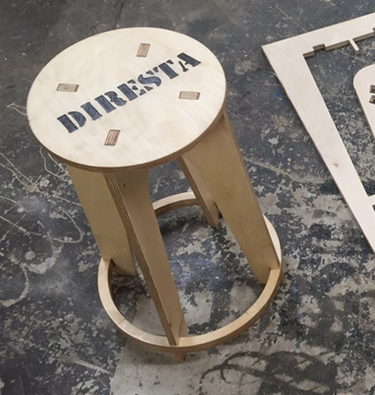 Diresta wood stool